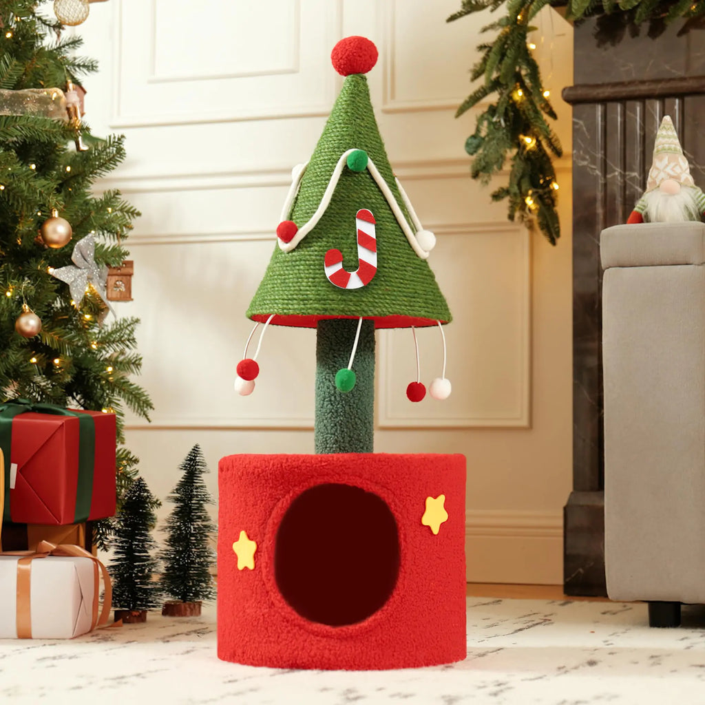 Joyful Kitty Hideaway with Christmas Decor