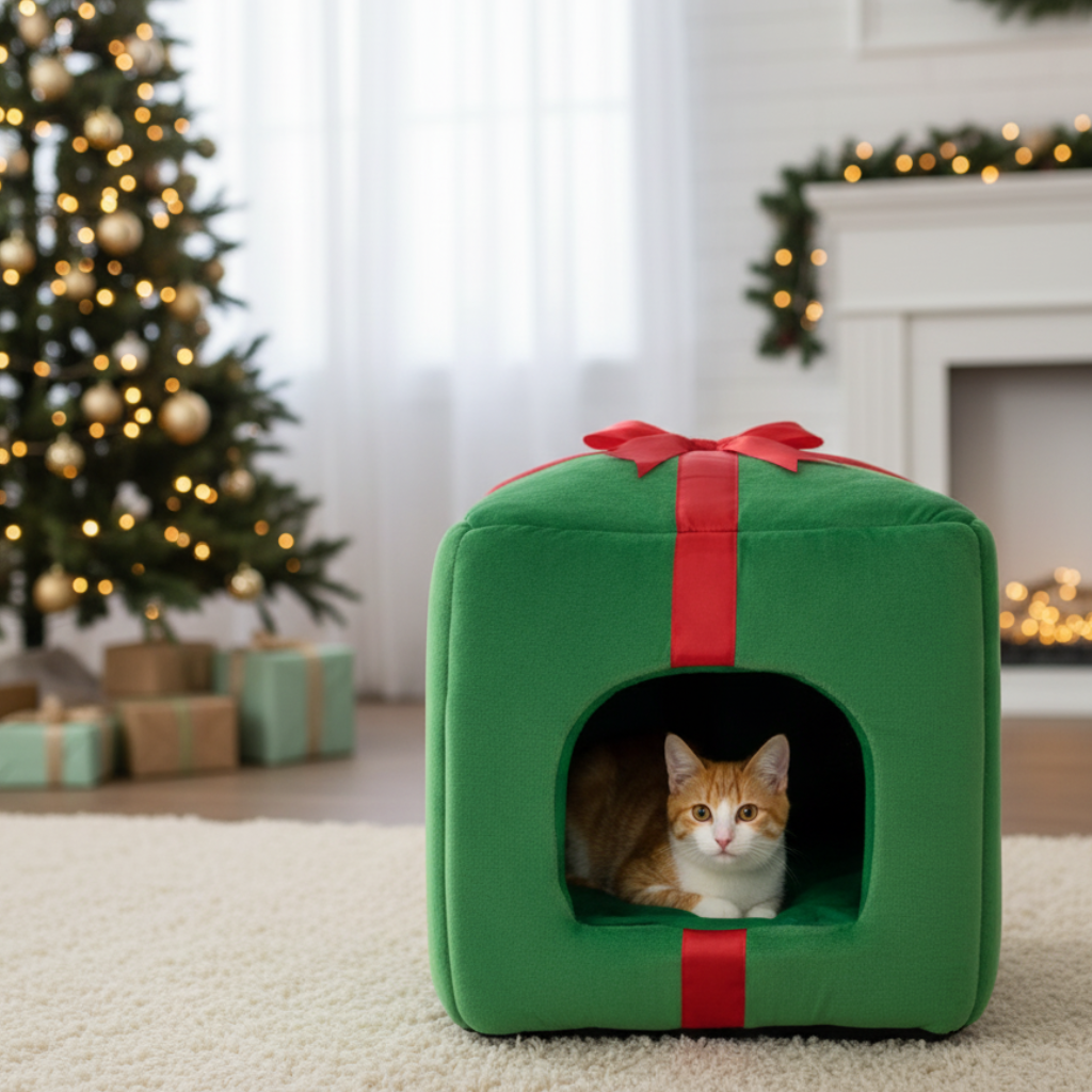 Festive Christmas Cat Nest - Cat Gift