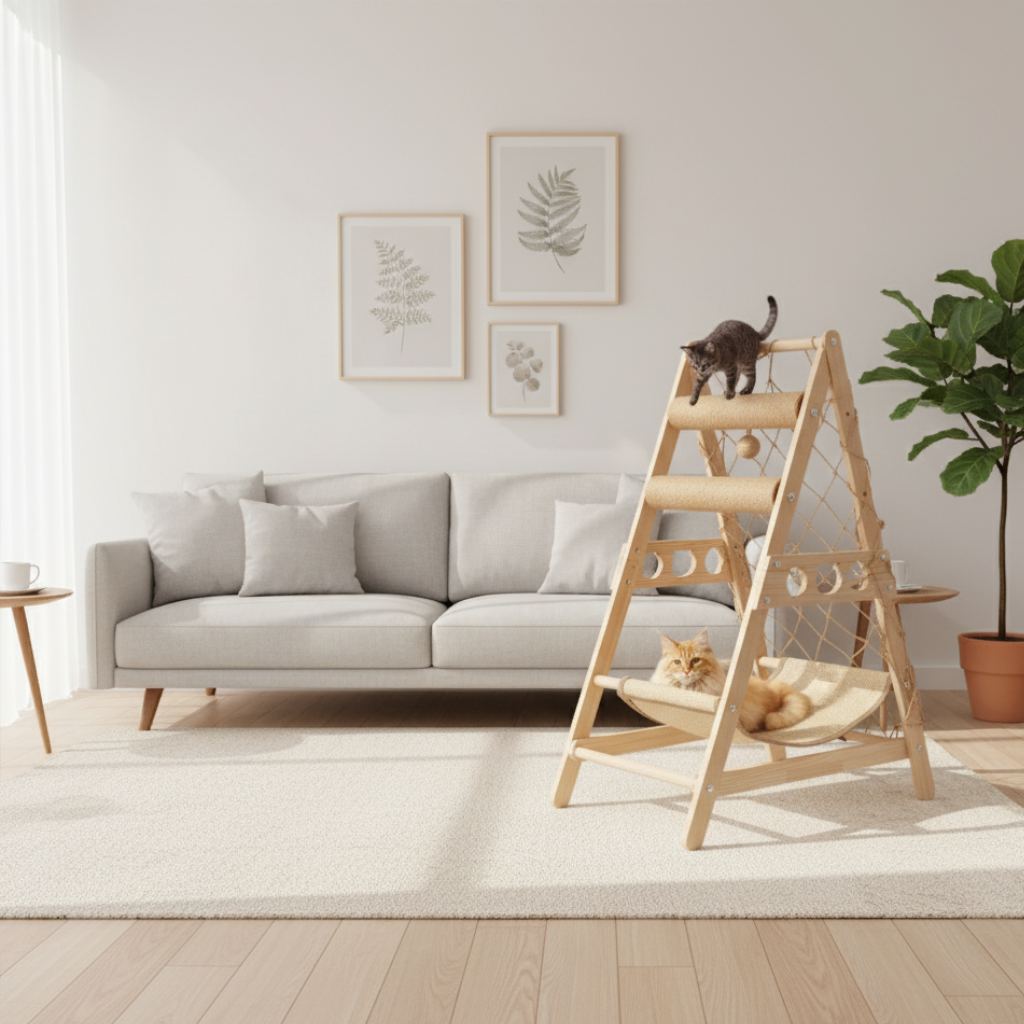 Eco-Friendly Furniture - Cat Climber with Hammock