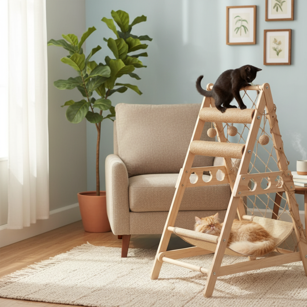 Eco-Friendly Furniture - Cat Climber with Hammock
