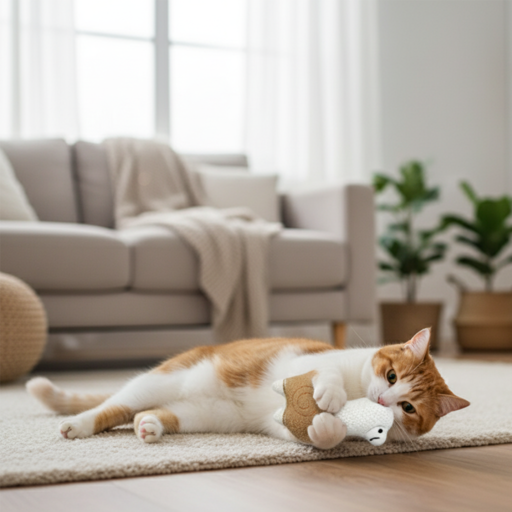 Andiker Cozy Catnip Plushies - 5 Pack Fun & Soft Cat Chew Toys