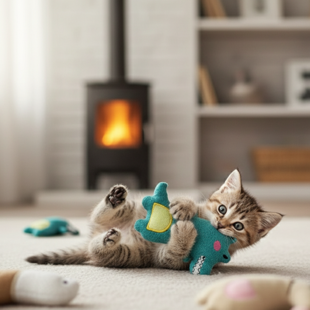 Andiker Cozy Catnip Plushies - 5 Pack Fun & Soft Cat Chew Toys